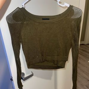 Green crop top